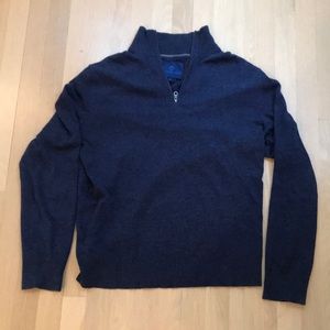 Heathered Blue quarter zip sweater from Martin + Osa